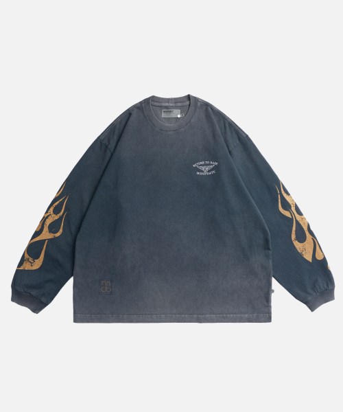 Flame Print Long Sleeve T-shirt_2color