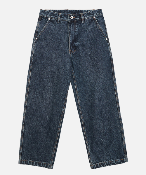 Dark Washing work Denim Pants_Navy