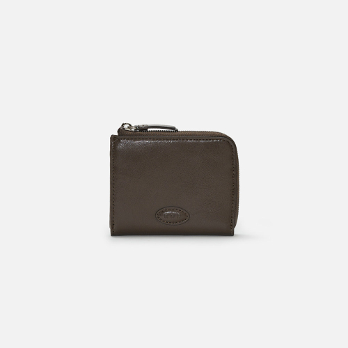 로서울 Oval button wallet Wrinkled burnt mocha
