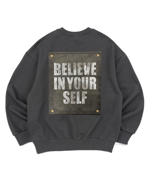 Свитшот с графическим патчем BELIEVE IN YOURSELF (Charcoal)
