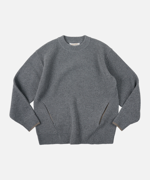 KANGAROO ROUND PULLOVER KNIT _ GRAY