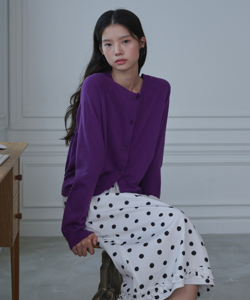 Кардиган круглый вырез Merino Wool Purple