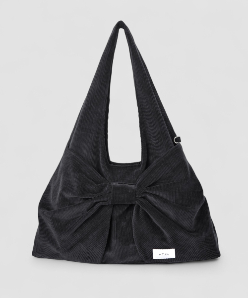 Corduroy Dewy Ribbon Large Bobo Shoulder Bag _ Musinsa издание [чёрный]