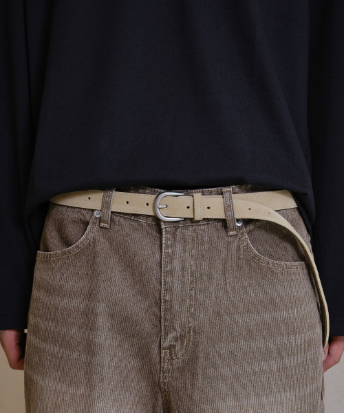 VERN LEATHER BELT (BEIGE)
