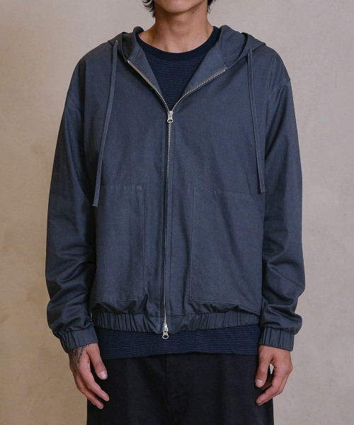 LOOSED OLD хлопок капюшон ZIP-UP (темно-синий)