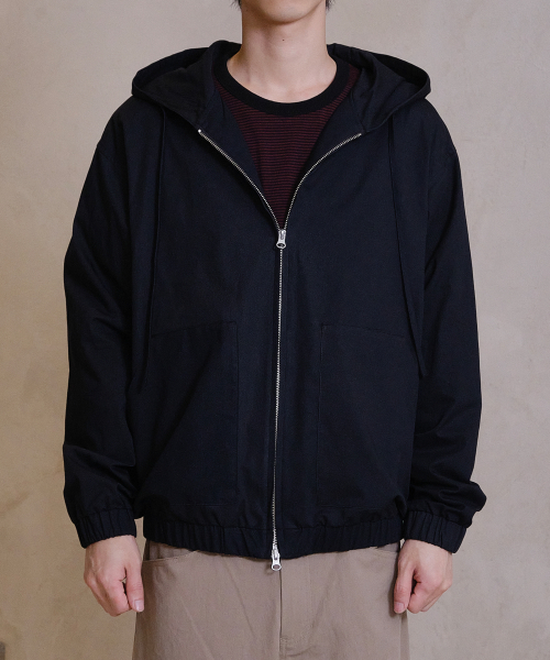 LOOSED OLD хлопок капюшон ZIP-UP (чёрный)