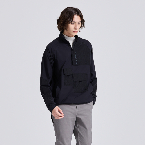 Мужской анорак с высоким горлом Woven Mix Black