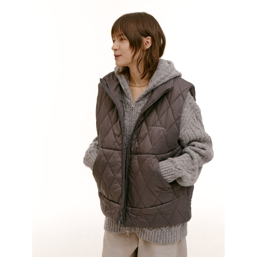 (UNISEX) Жилет-пуховик оверсайз Ash