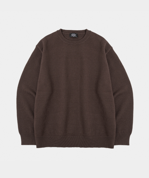 Базовый круглый трикотажный джемпер Brown