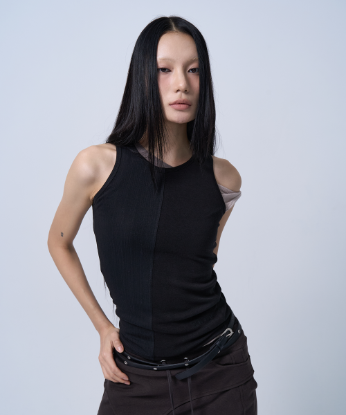 UNBALANCE SLEEVELESS TOP (чёрный)