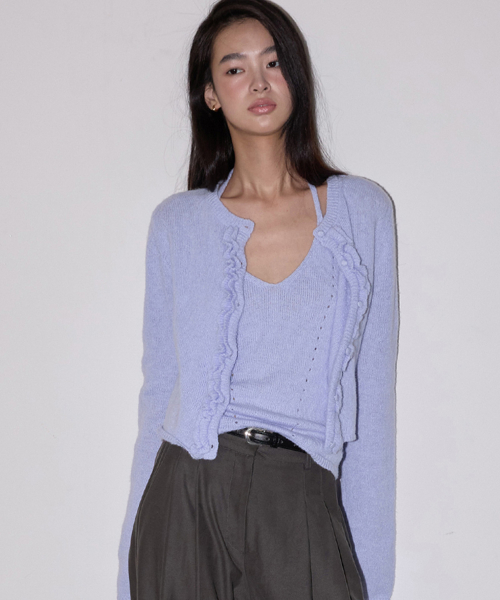 Комплект из кардигана и топа с рюшами Lavender Blue