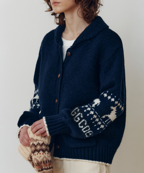 Nordic Shawl воротник трикотаж Cardigan_EEFCA64_3color