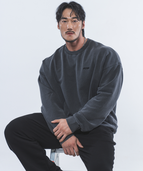 Оверсайз свитшот P2457 Garment Dyeing [Charcoal]