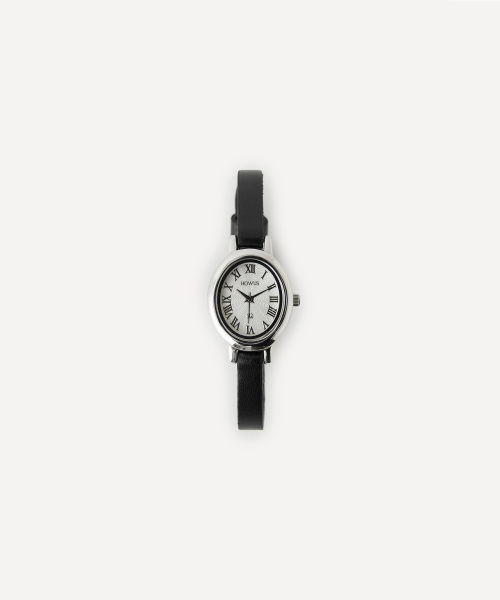 CLASSIC ELLIPSE LEATHER WATCH (SILVER)