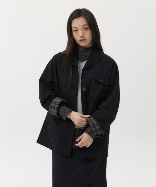 오헤시오(OHESHIO) OVERSIZED RAGLAN JACKET, BLACK - 사이즈 & 후기