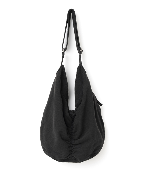 DENIM LOW SHIRRING BAG [FADE BLACK]
