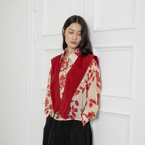 LS_Maple leaf shirt and shawls set_RED
