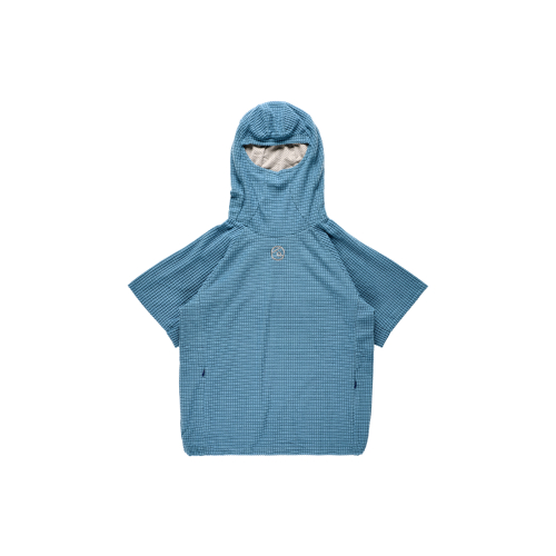Waffle Balaclava Half Hoodie blue