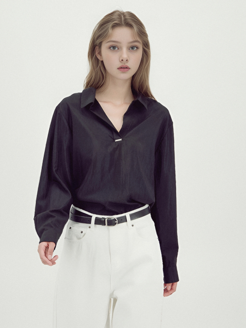 acud-glossy-shirt-blouse-black