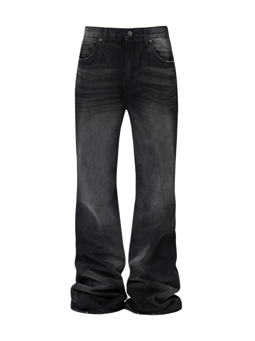 Flare Denim Pants - Black