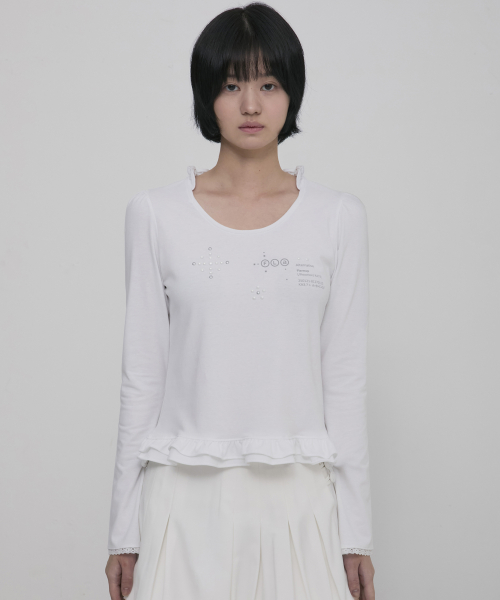 플레어업() Muta Frill Puff T-Shirt (FL-189_White) 상품 이미지