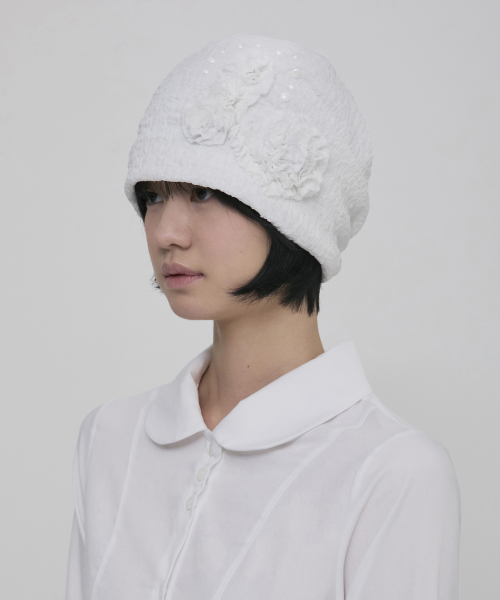 플레어업() Ruffle Shirring Beanie (FL-740_White) 상품 이미지