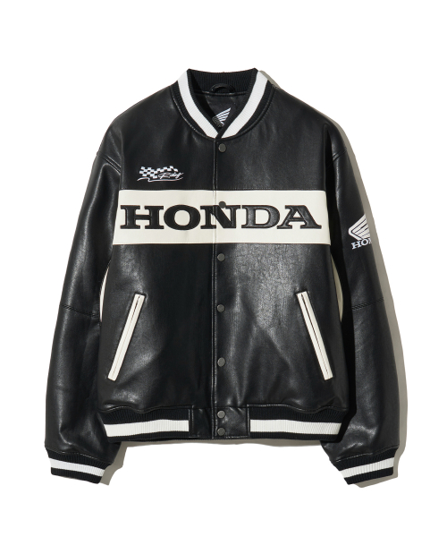 Wappen Leather Varsity Jacket_Black