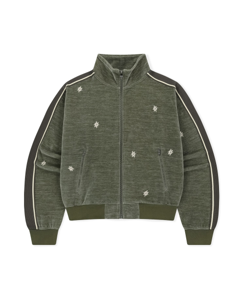 Velour Twinkle Track Jacket Khaki