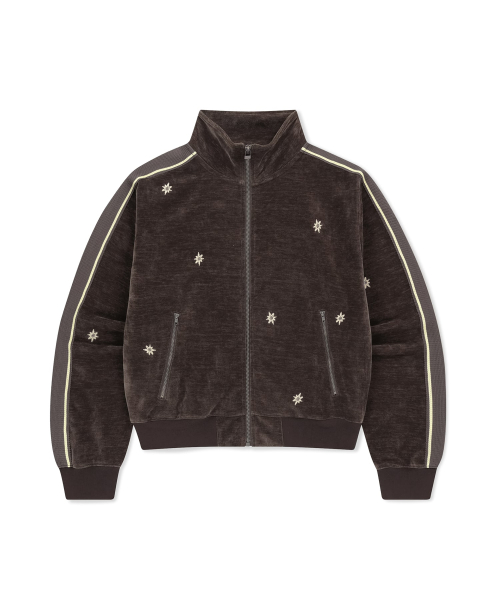 Velour Twinkle Track Jacket Brown