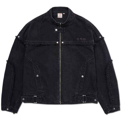 NO RELIGION DENIM RIDER JACKET - W.BLACK