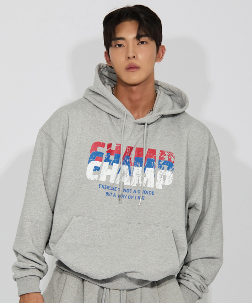 Оверсайз худи Champ в 3 цветах Grey