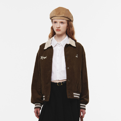 Женский вельветовый бомбер 8555 Brown