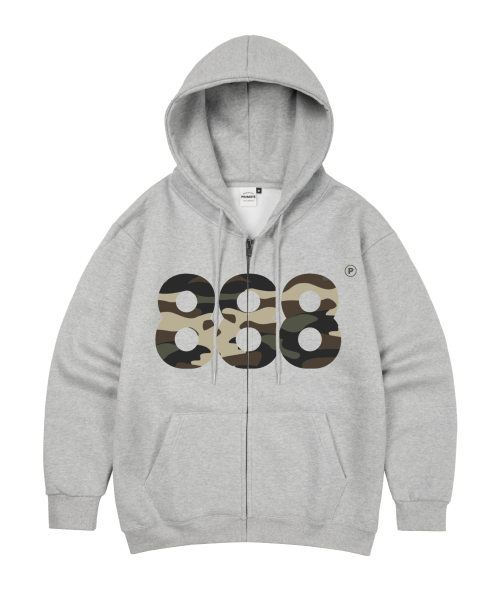 Оверсайз худи на молнии CAMO NUMBER.888 (без начеса) 3 COLORS