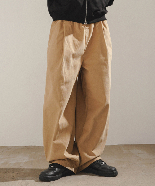 Cotton Peach Wide Pants Beige MMLP2673