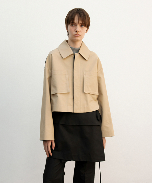 BACK FLARE короткий COAT_BEIGE