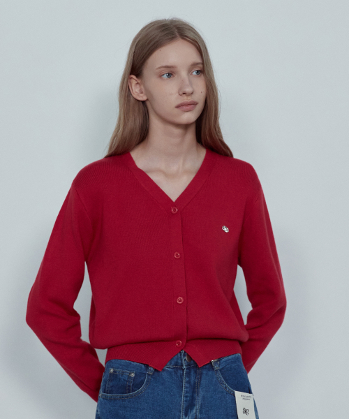 ZERO PEELING VISCOSE V-NECK KNIT CARDIGAN_NFCA5267