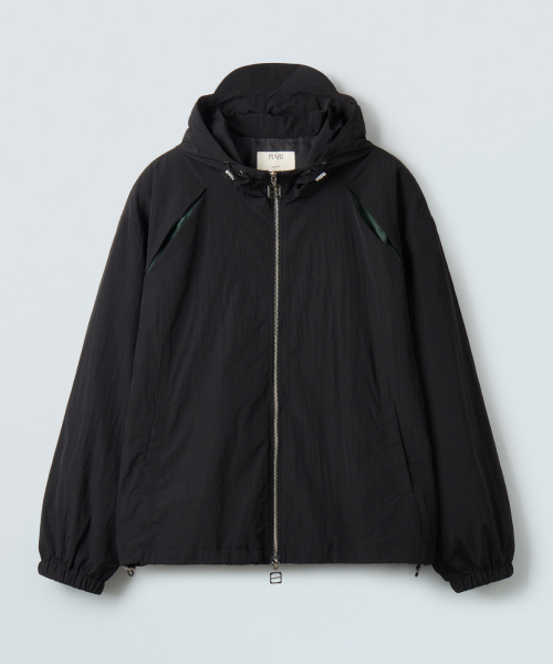 Ветровка из нейлона с разрезами (Black)