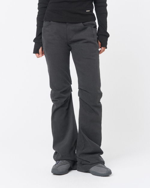 Shifted snap pants CHARCOAL
