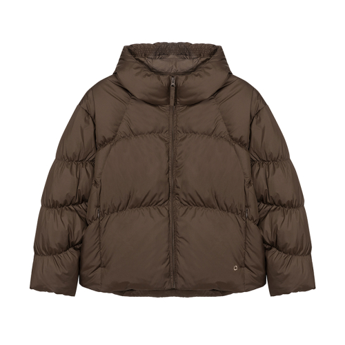 W Glam Shirring Hood пуховик Chocolate