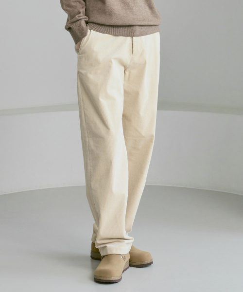 Мужские вельветовые брюки semi-wide (Light Beige)_ZF4PT190