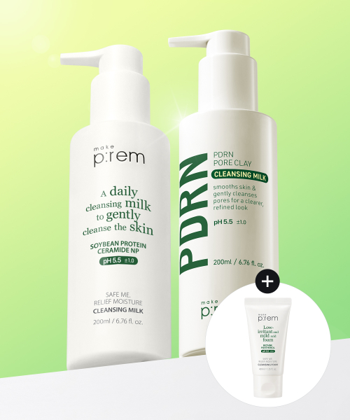 메이크프렘() [SET] 세이프 미 클렌징밀크 200ml+PDRN 클렌징밀크 200ml 상품 이미지