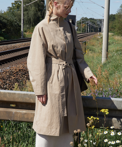 HIGH NECK TRENCH COAT [3COLOR]