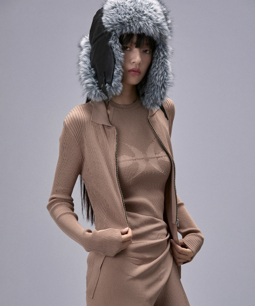 Knit Collar Slimfit кардиган (25SOU-CDGN01) MOCHA