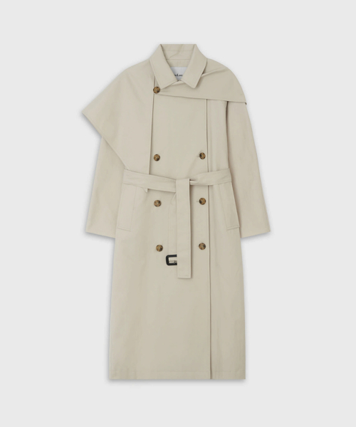 SCARF TRENCH COAT_LIGHT BEIGE