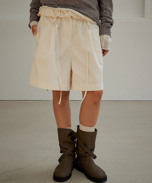 RUFFLE STRING брюки [ CREAM ]