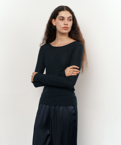 MERINO WOOL T-SHIRT / тёмно-синий
