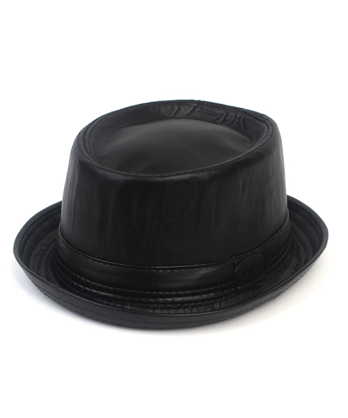 Punk Leather Black Fedora 페도라