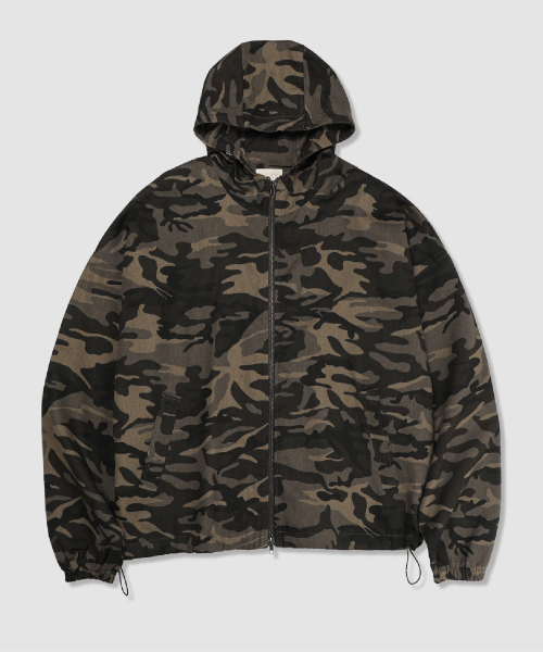Хлопковый камуфляжный худи на двухсторонней молнии (Black)