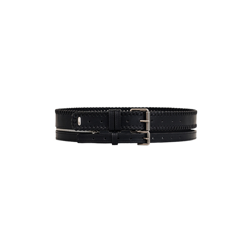 네거티브쓰리 Two-way Cow Leather Belt_Black