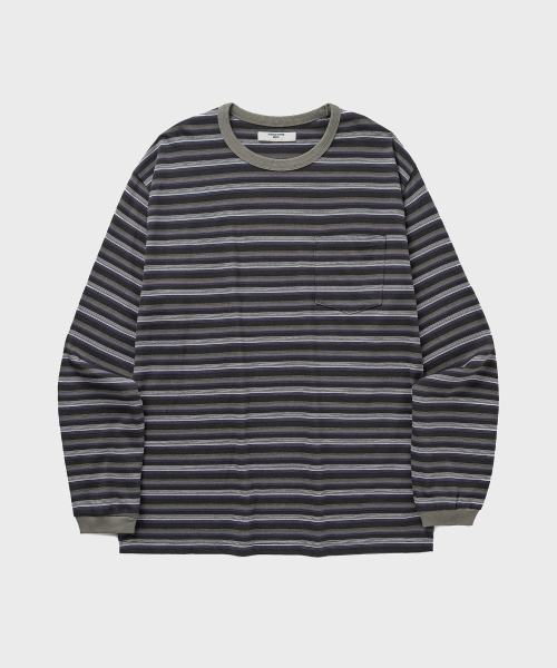 WASHED BORDER L/S T-SHIRT [CASHEW NUT]